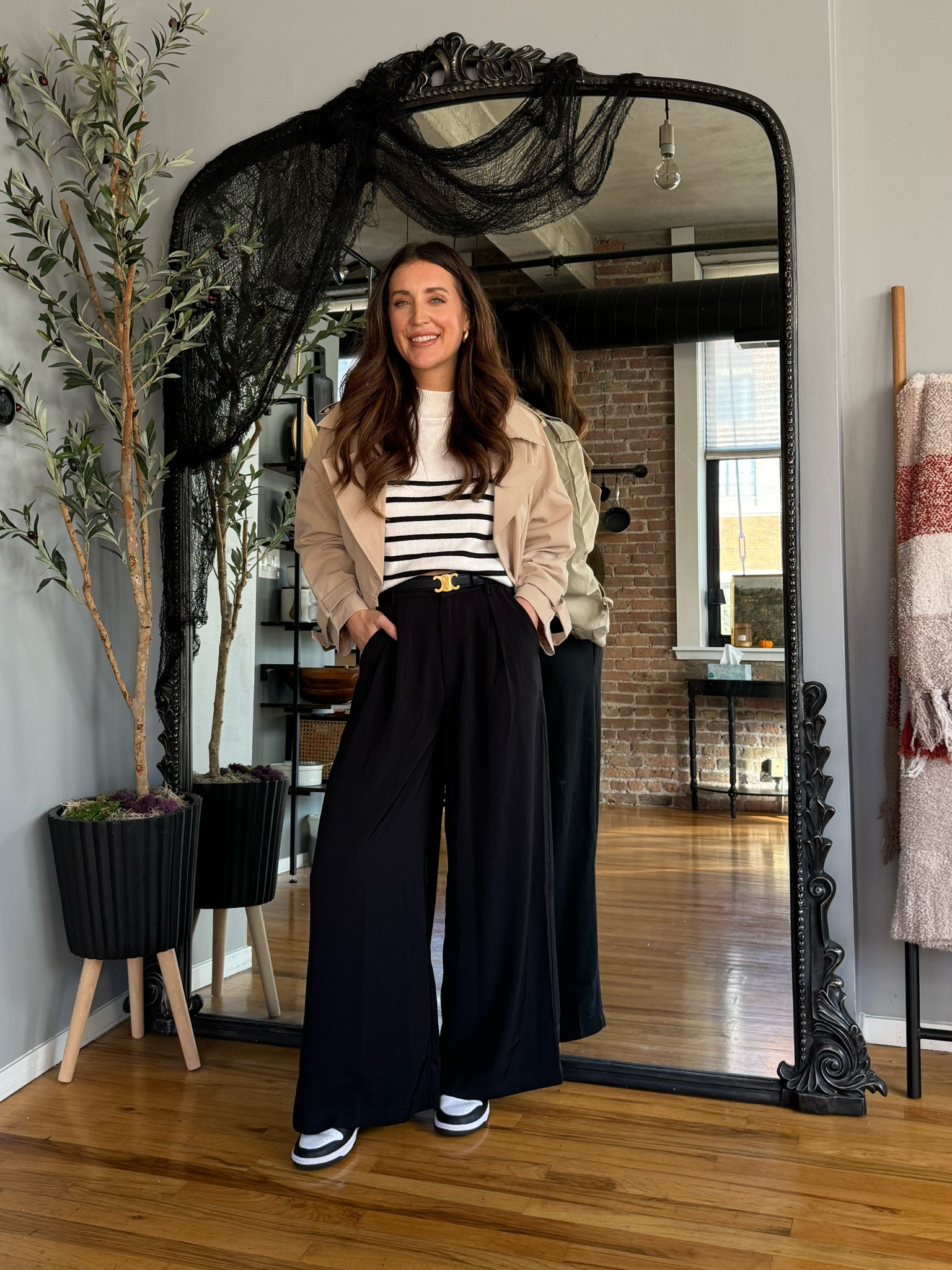 Amazon sweater and trousers fit TTS! I got a size 2 (XS) in the cropped trench coat. 

#LTKfindsunder100