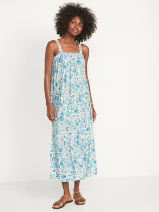 Sleeveless Tie-Back Cutout Maxi Swing Dress for Women | Old Navy (US)
