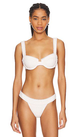 Palmer Bikini Top in Cream Tweed | Revolve Clothing (Global)