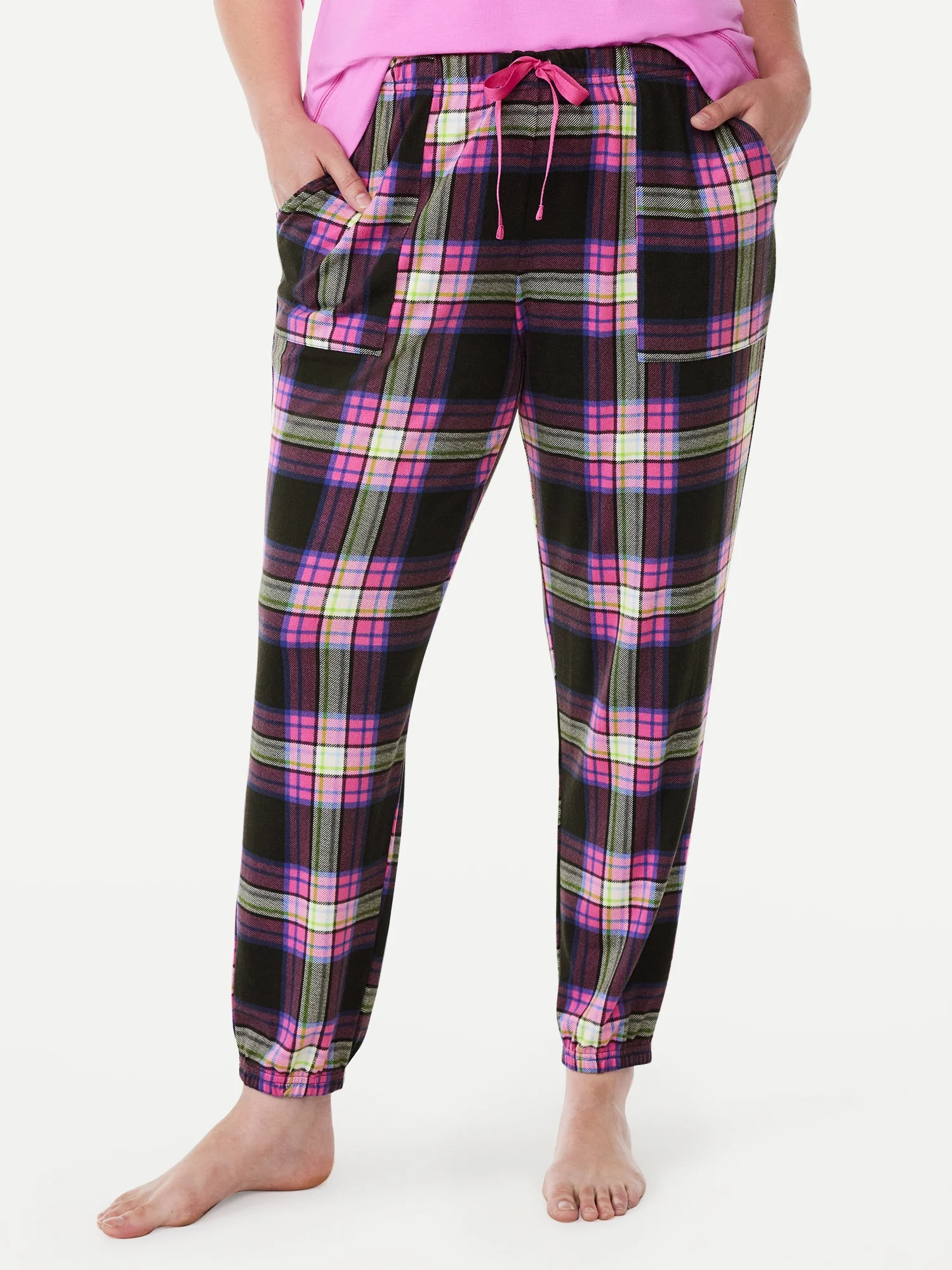 Joyspun Women's Brushed Hacci Knit Sleep Joggers, Sizes XS to 3X - Walmart.com | Walmart (US)