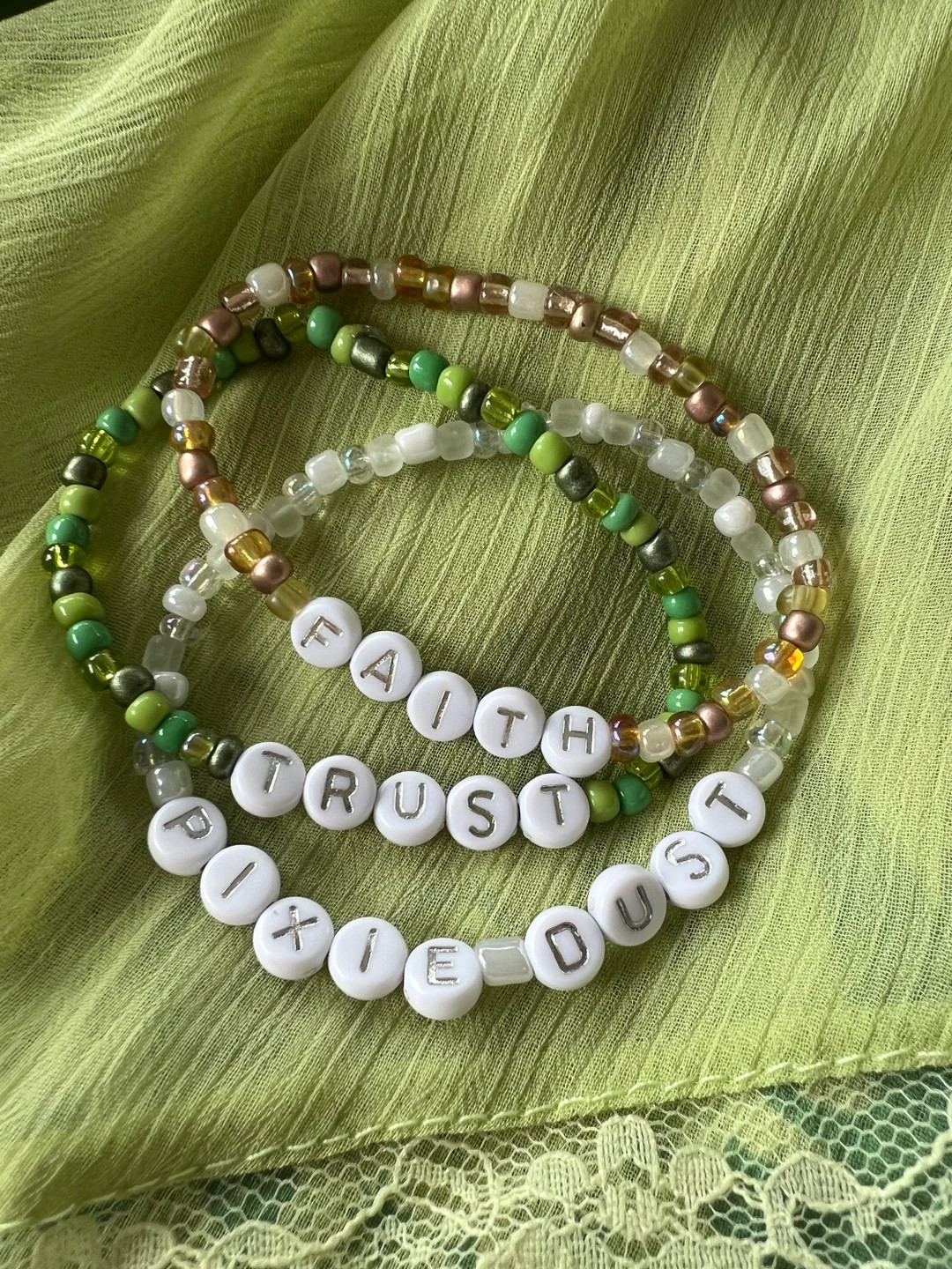 Tinker Bell, Disney-inspired Beaded Bracelet Set, Pixie Hollow, Neverland - Etsy | Etsy (US)