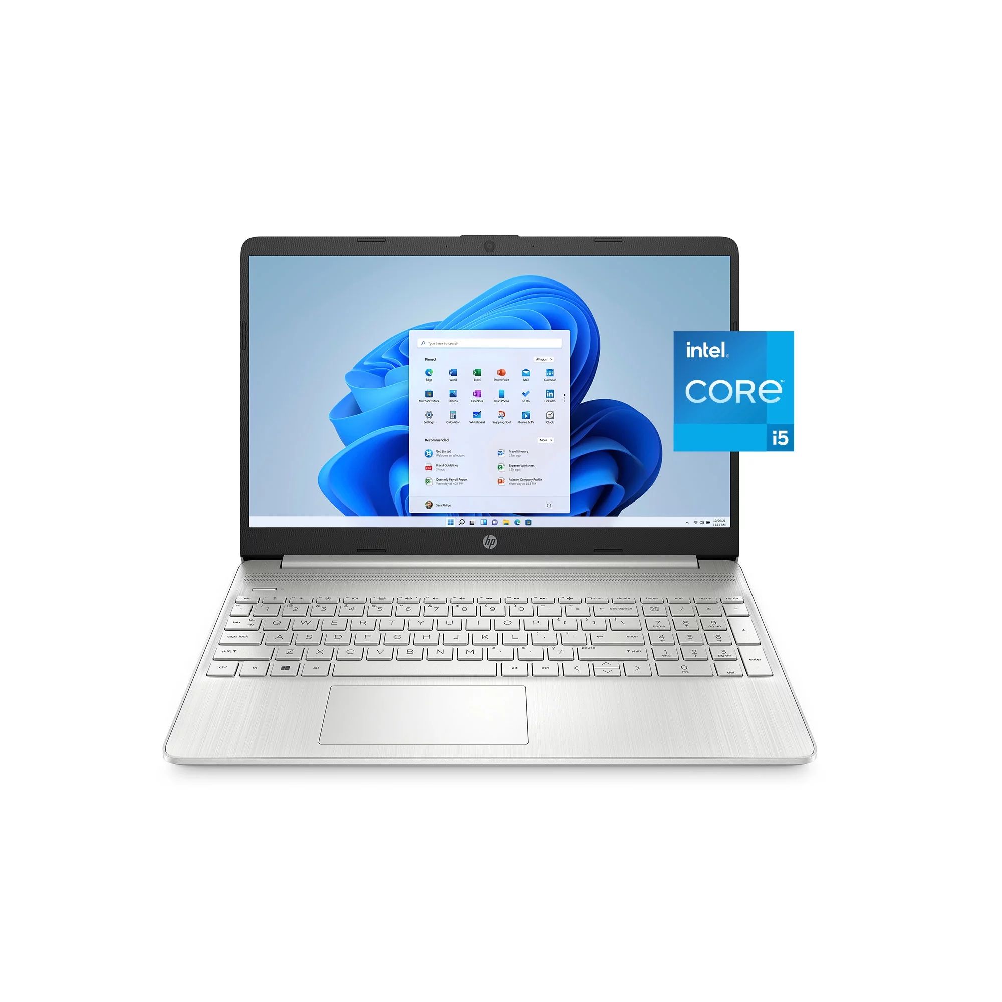 HP 15.6" Screen FHD Laptop, Intel Core i5-1135G7, 8GB RAM, 256GB SSD, Natural Silver, Windows 11 ... | Walmart (US)
