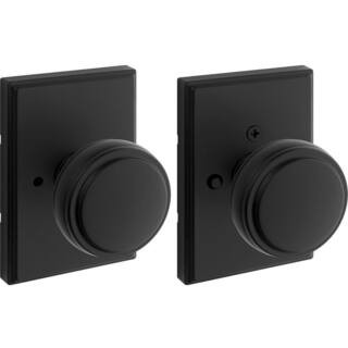 Sora Matte Black Bed/Bath Rectangle Rose Door Knob | The Home Depot