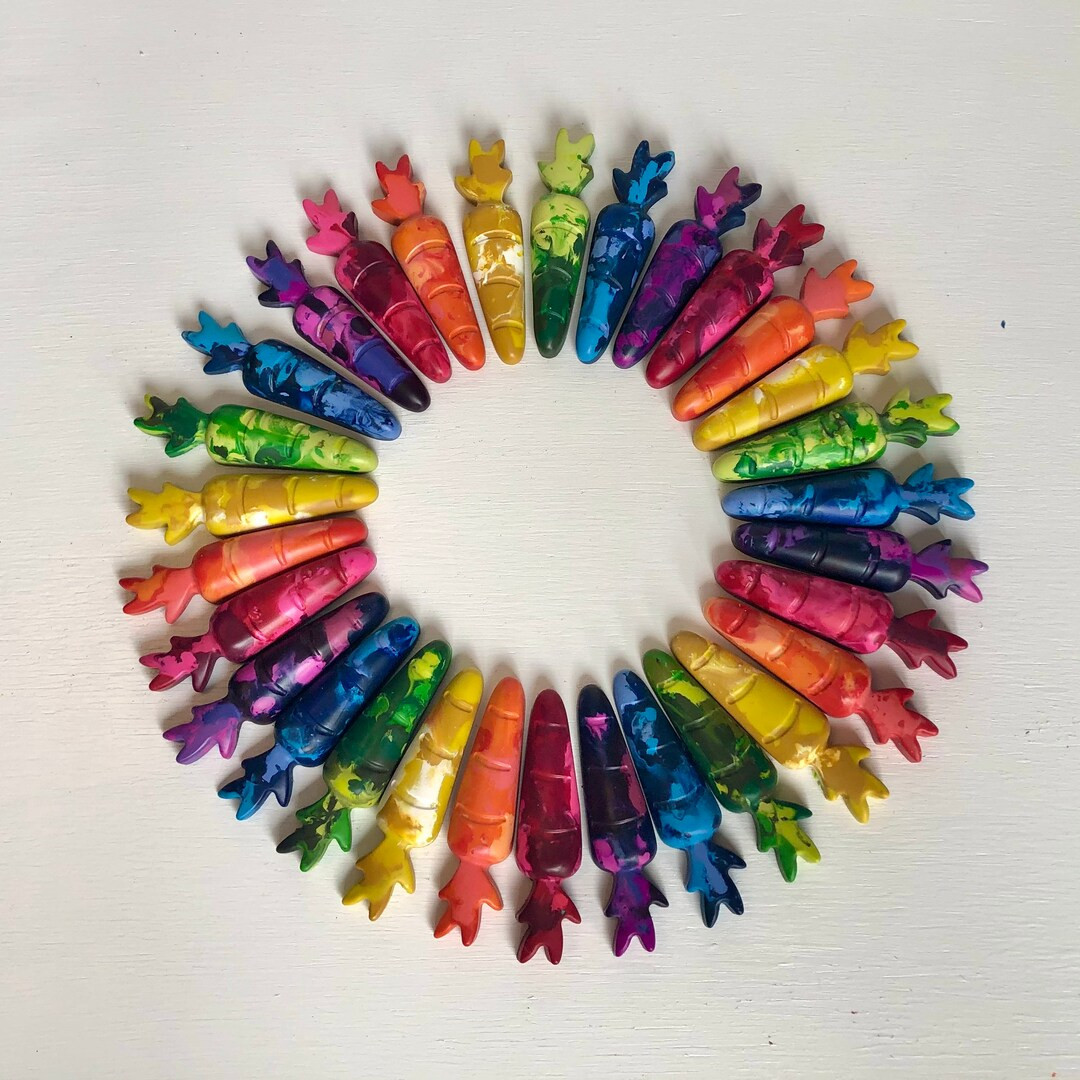 Crayon Carrots - Crayon Presents - Easter Basket Stuffer - Gifts for Kids - Rainbow Spring Fun Cr... | Etsy (US)