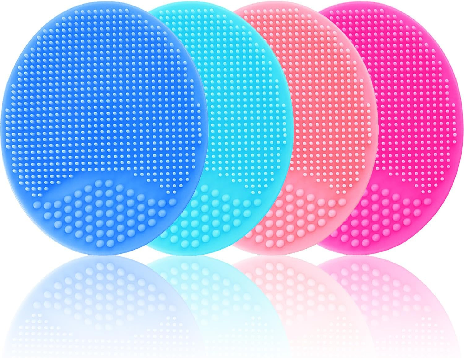 Silicone Facial Cleansing Brush - 4 Pack Face Scrubber & Exfoliator for Deep Cleaning, Soft Brush, Blackhead & Acne Pore Care | Amazon (US)