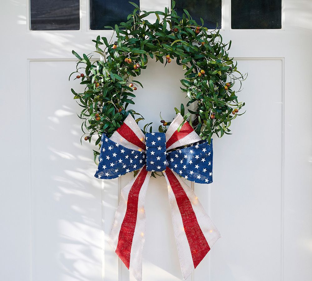 Lit Americana Burlap Bow | Pottery Barn (US)