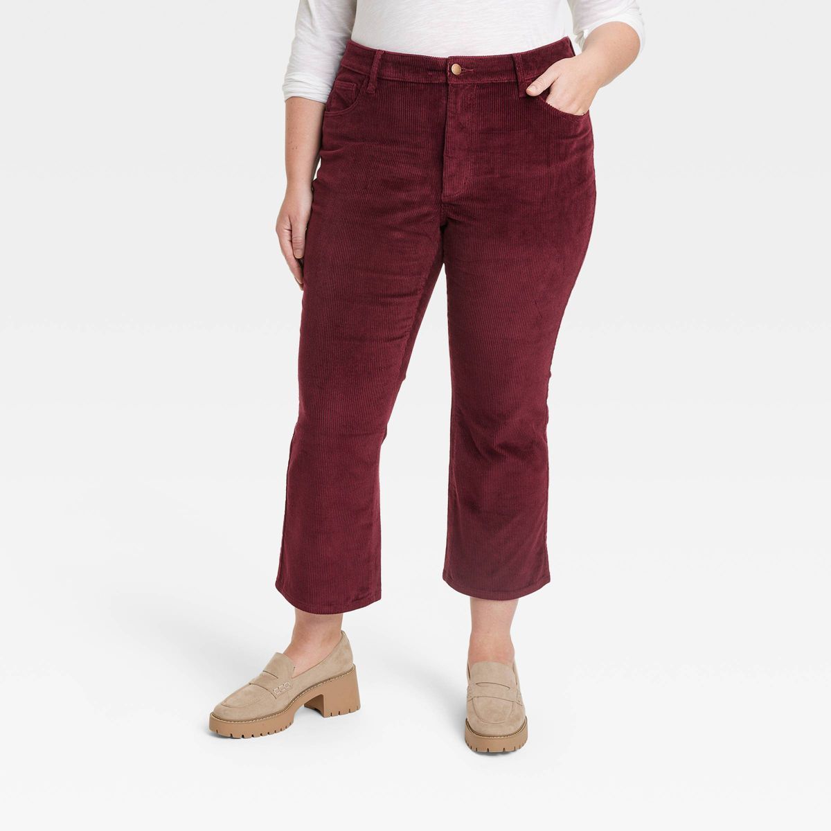 Women's High-Rise Corduroy Bootcut Jeans - Universal Thread™ Burgundy | Target