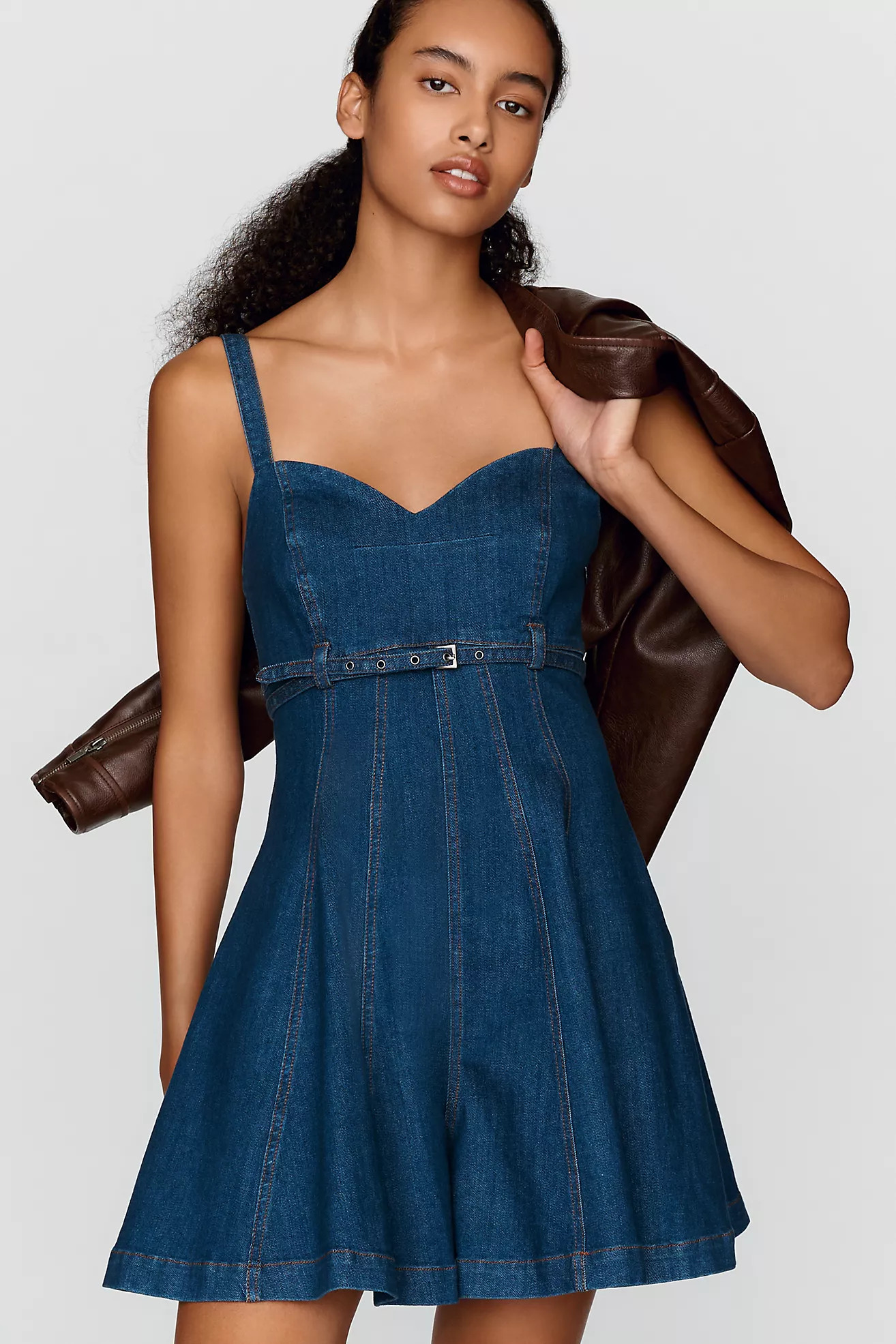 Pilcro Sweetheart Denim Romper | Anthropologie (US)