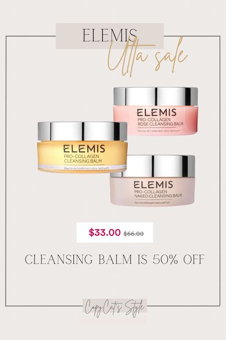 My favorite Elemis product is 50% off at Ulta. 
Pro-collagen cleansing balm is a game changer! I use this nightly & my skin feels so soft & clean after each use  

#LTKunder50 #LTKbeauty #LTKsalealert