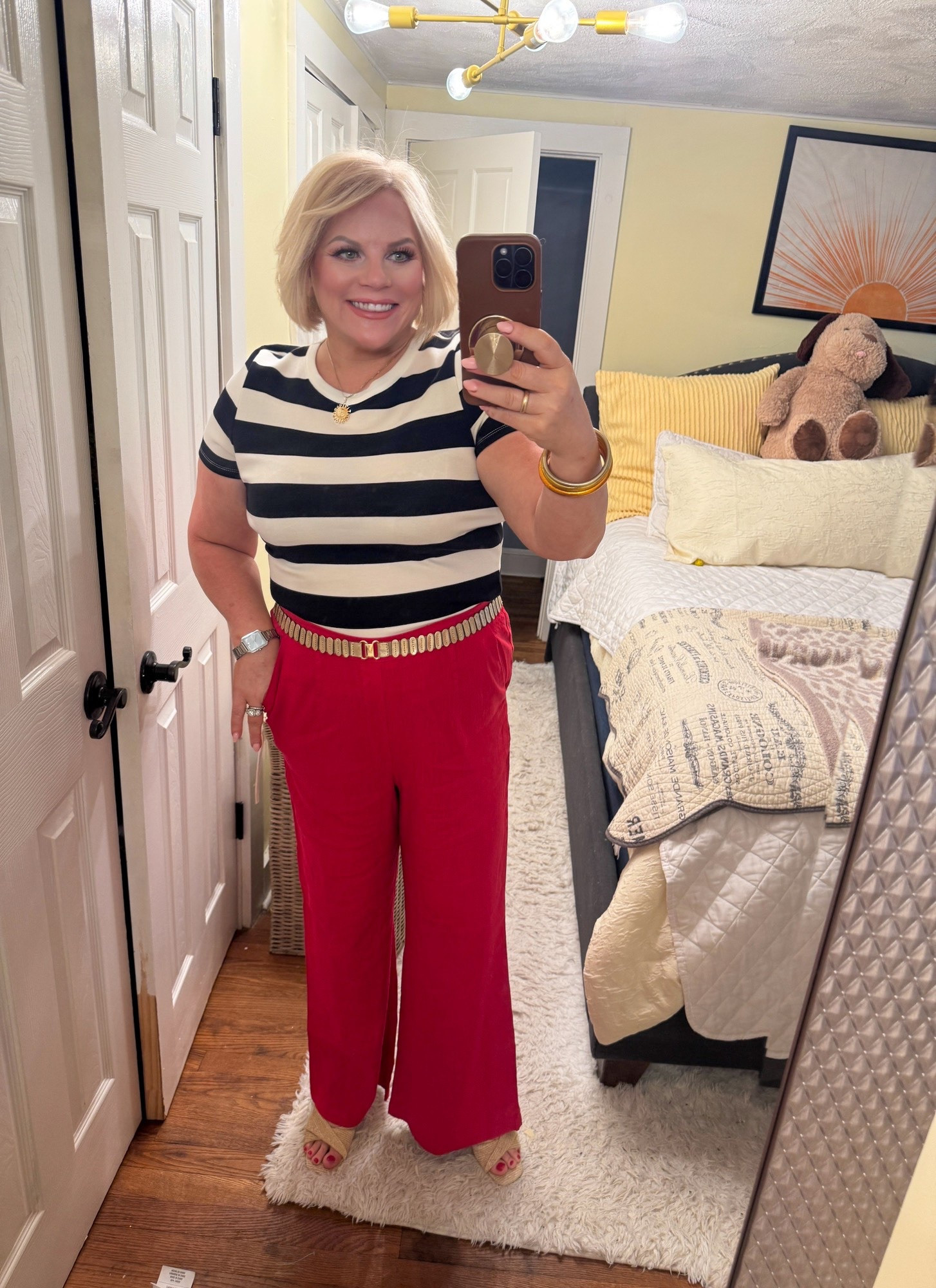 I've got St. Tropez on my mind.
I love how both of these pieces are so versatile. This top will look great with denim shorts if I waned to dress it down. The top is a silk/cotton blend, so it's breathable.
The pants are linen, I'll probably be wearing them on the 4th of July too!
Summer outfits, business outfits, work outfits, Ralph Lauren, Evereve

#LTKSeasonal #LTKOver40 #LTKWorkwear