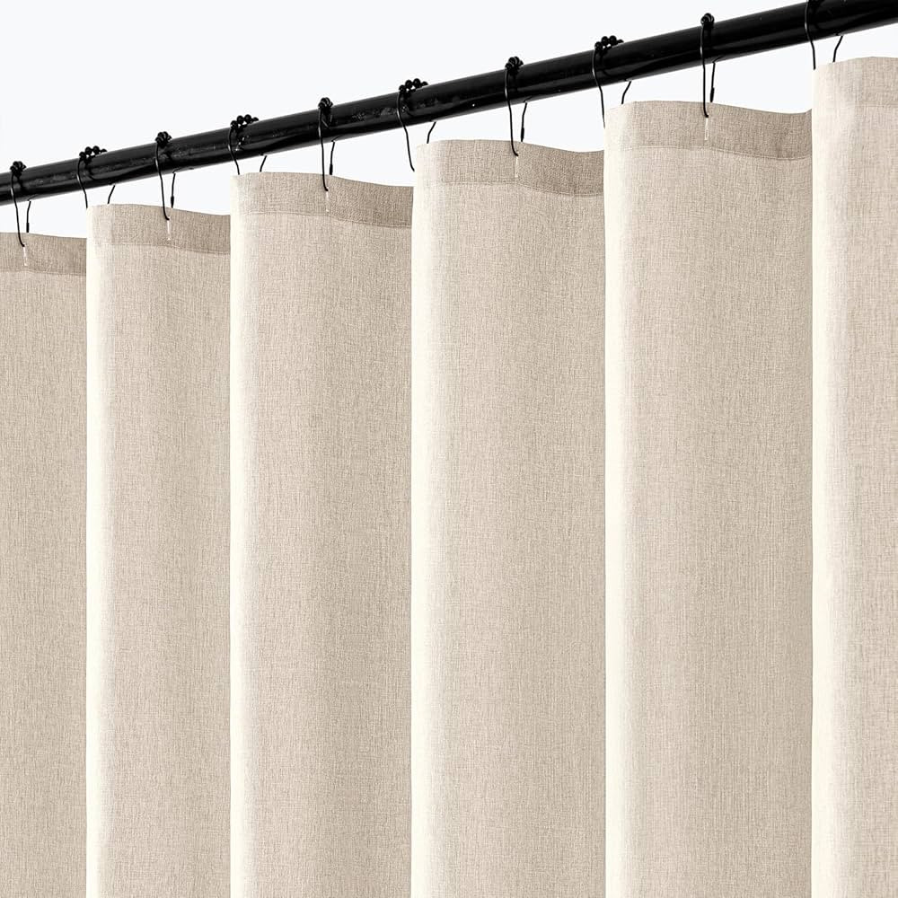 ANRODUO Extra Long Linen Shower Curtain, 108 Inch Long Heavy Duty Boho Farmhouse Fabric Shower Cu... | Amazon (US)