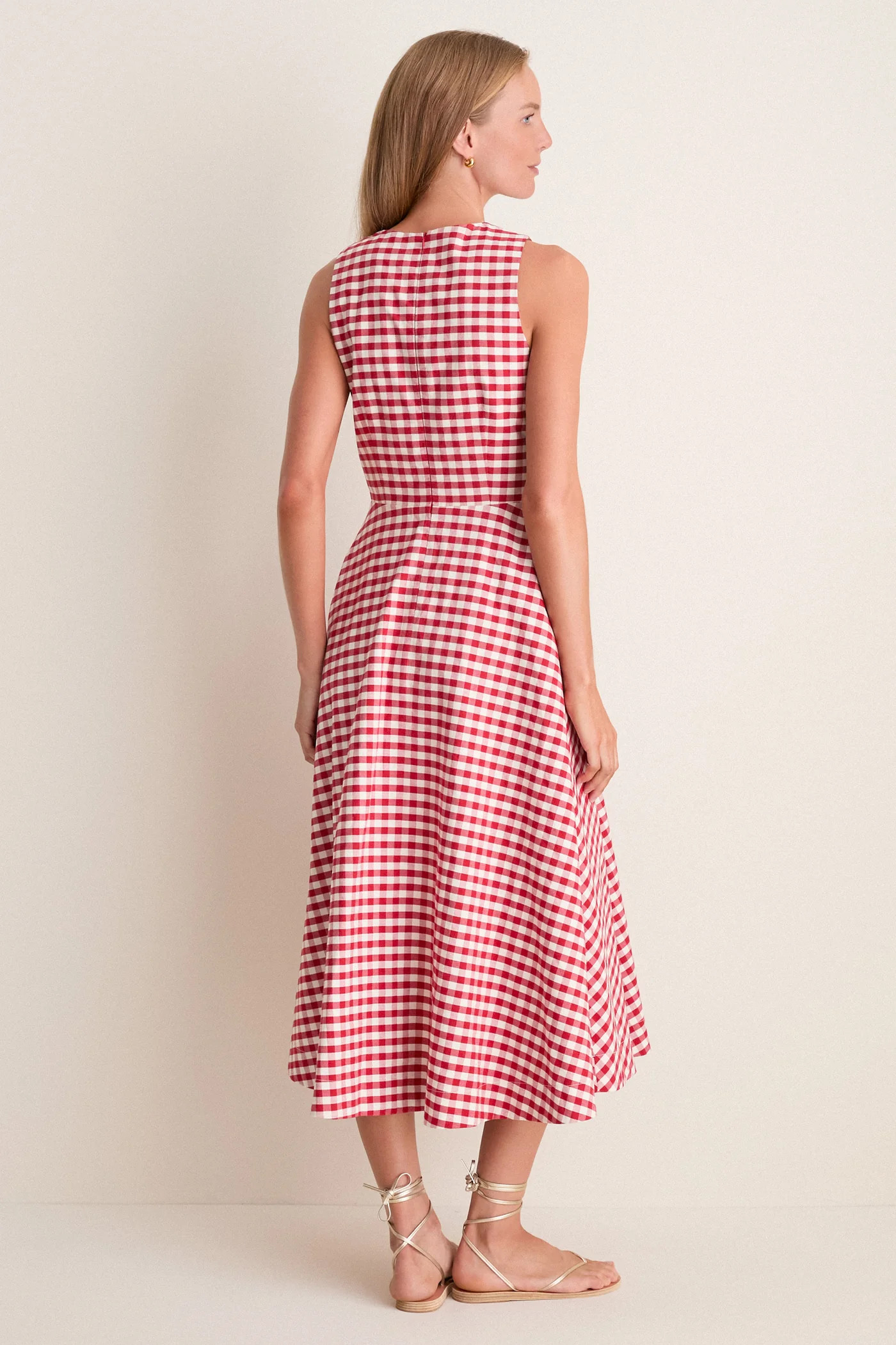 Apple Red Gingham Stella Midi Dress | Tuckernuck (US)