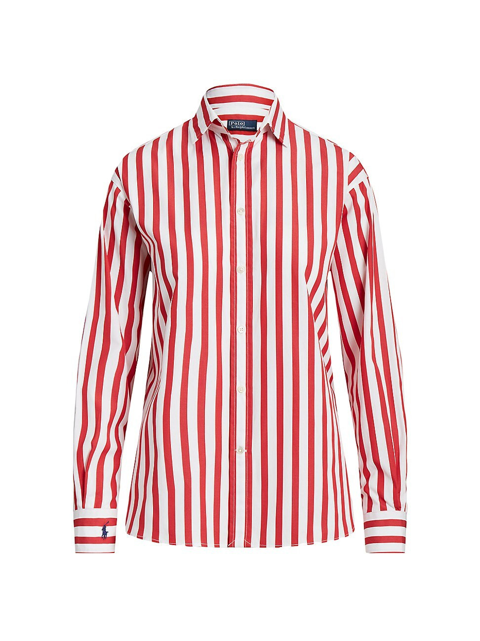 Women's Striped Cotton Shirt - Red White Stripe - Size 6 | Saks Fifth Avenue