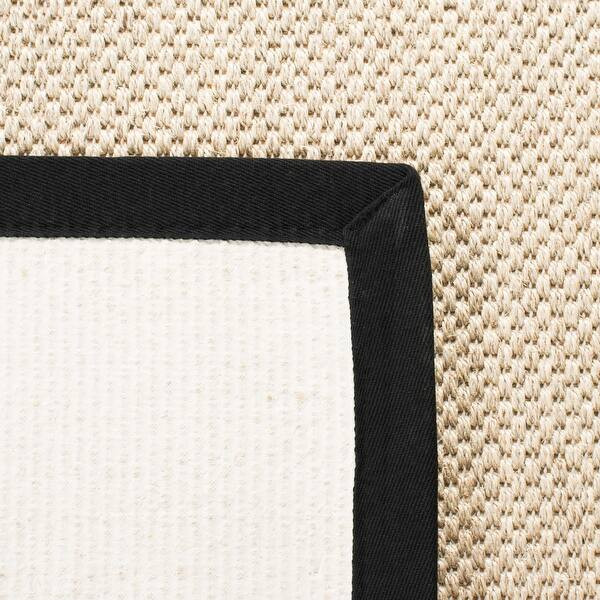 SAFAVIEH Natural Fiber Pacific Casual Border Sisal Rug - 2'6" x 10' Runner - Marble/Linen | Bed Bath & Beyond