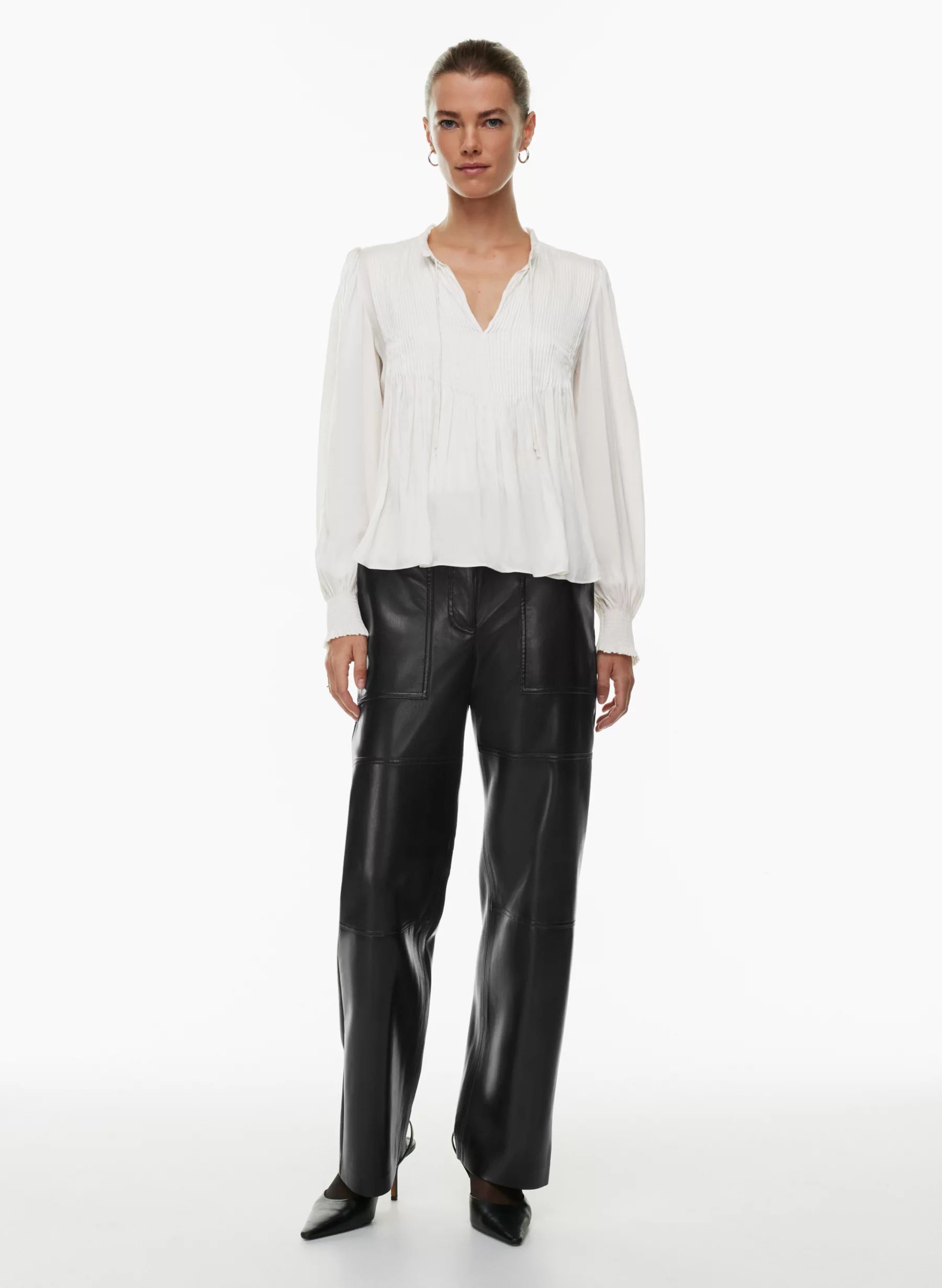 Vegan Leather high-rise utility pants | Aritzia