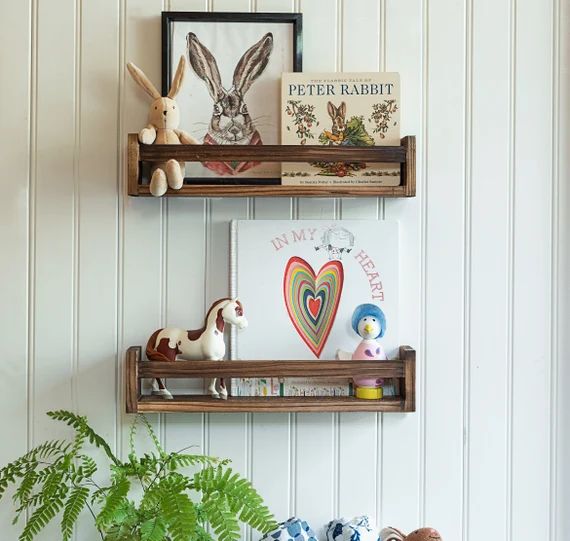 Set of 2 Rustic Wood Floating Shelves  Wall Shelves for | Etsy | Etsy (US)