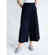 Free Assembly Women's and Women's Plus High Rise Wide Leg Pleated Culotte Pants, Sizes XS-XXL | Walmart (US)