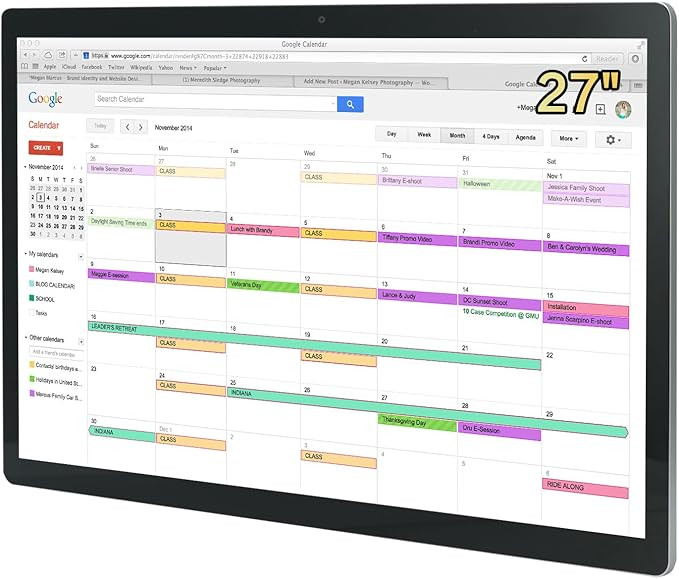 27 inches Touchscreen Digital Calendar & Wall Planners, Smart Whiteboard Calendar for Chore Chart... | Amazon (US)