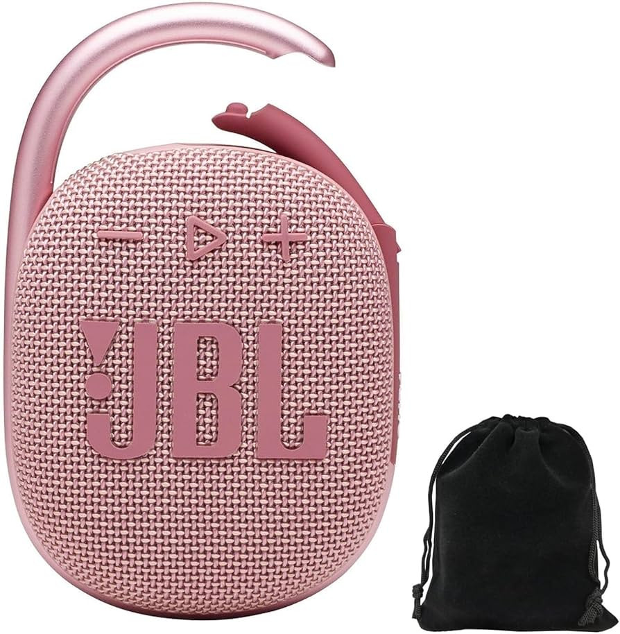 JBL Clip 4 Portable Bluetooth Speaker Bundle with Deluxe CCI Protective Carrying Pouch (Pink) | Amazon (US)