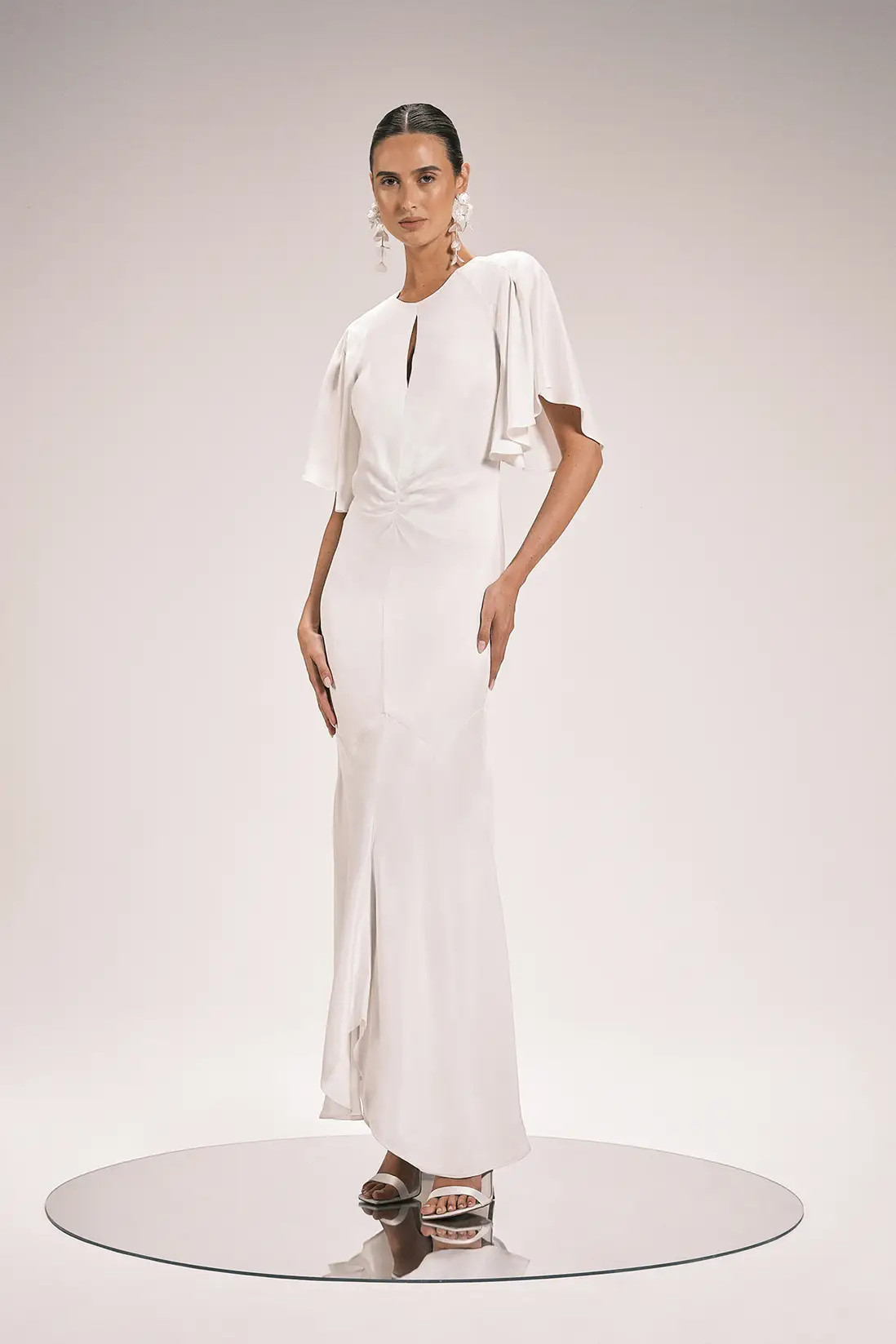 Viscose Satin Crepe Woven Maxi Dress | Karen Millen