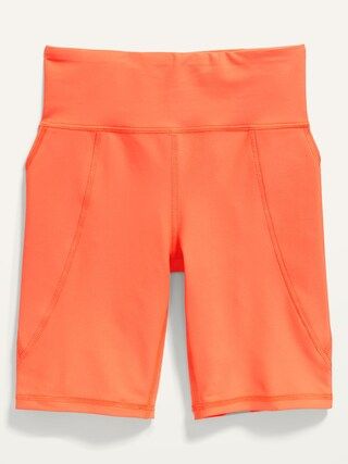 High-Waisted PowerSoft Side-Pocket Biker Shorts for Girls | Old Navy (US)