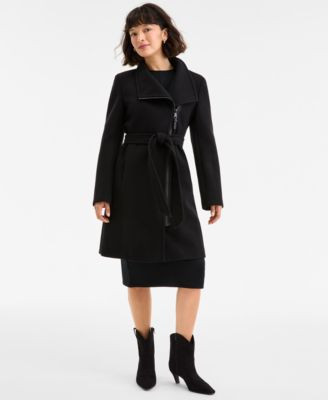 DKNY Women's Asymmetric Front-Zip Belted Coat, Exclusively at Macy's - Macy's | Macy's