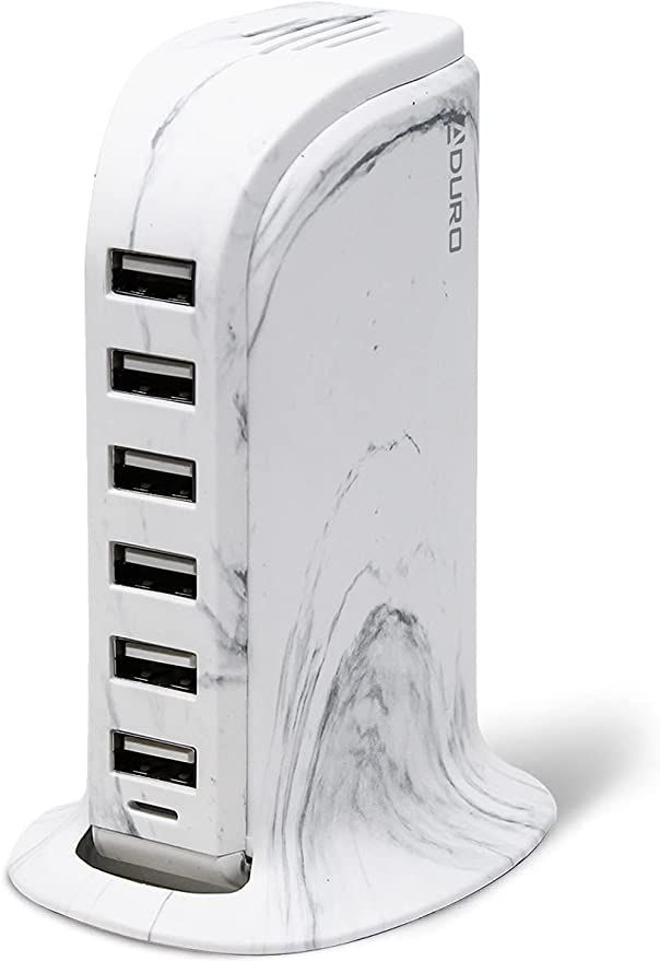 Aduro 40W 6-Port USB Desktop Charging Station Hub Wall Charger for iPhone iPad Tablets Smartphone... | Amazon (US)