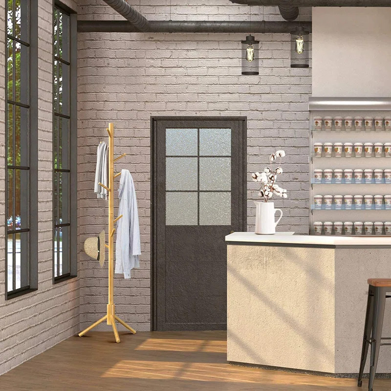 Adosinda Solid Wood Freestanding 8 - Hook Coat Rack | Wayfair North America