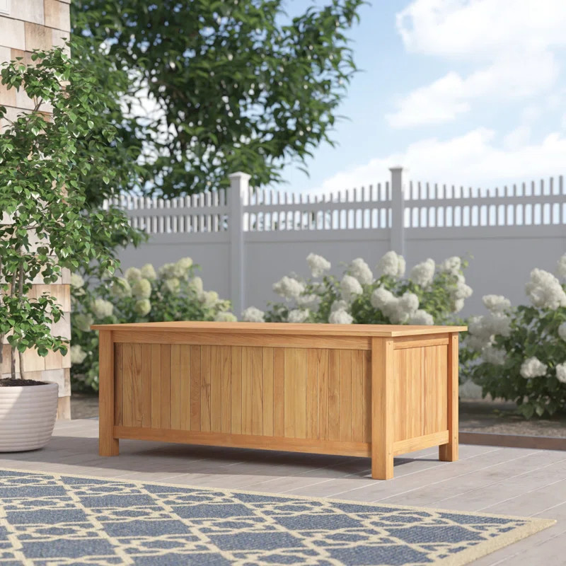 Summerton Teak Solid Wood Deck Box | Wayfair North America
