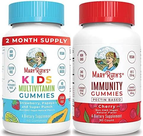 Kids Multivitamin + Immunity Gummies Bundle by MaryRuth's | Kids Sugar Free Multivitamin Gummies,... | Amazon (US)