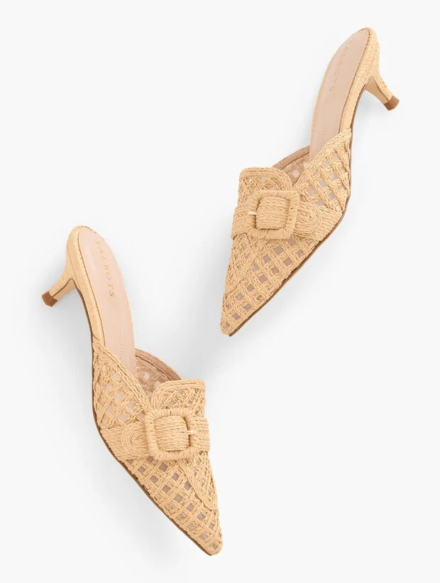 Sylvie Woven Raffia Mules | Talbots