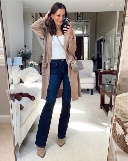 Winter outfit - outfit idea - casual outfit

Amazon cardigan (true to size), amazon tank (true to size), amazon jeans (true to size), boots (size up) 

#LTKSeasonal #LTKunder50 #LTKFind