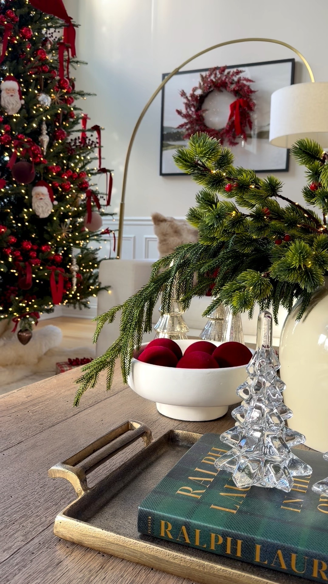 Classic Christmas coffee table styling! 

#christmas #coffeetable #decor #holidays #christmasinspo #ornaments #coffeetablestyling #christmasdecor 

#LTKSeasonal #LTKHoliday #LTKHome