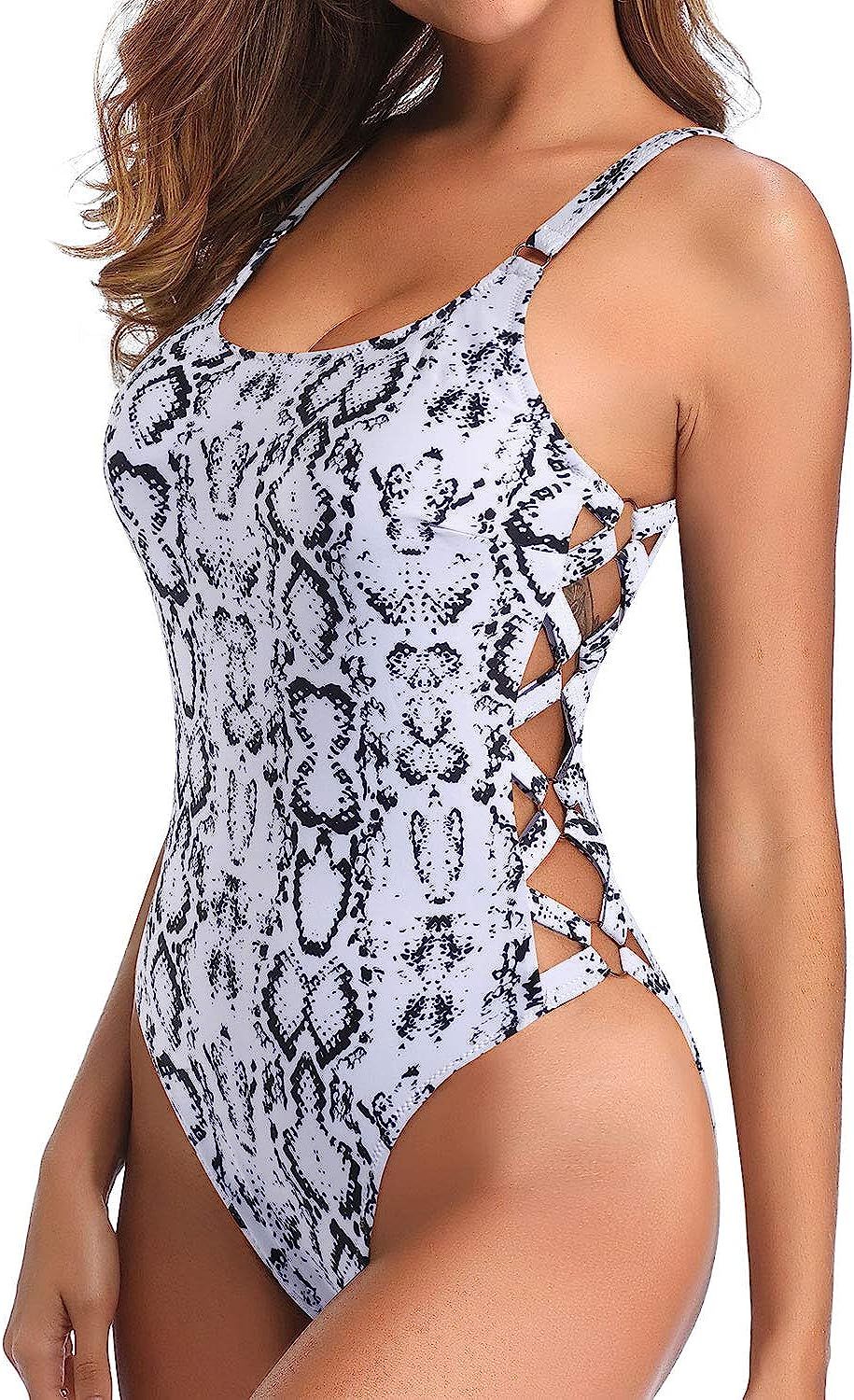 Tempt Me Women One Piece Bathing Suit Slimming Crisscross Lace Up Swimsuit | Amazon (CA)