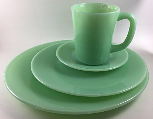 Plain & Simple - Bread/Salad/Dinner Plates & Coffee Mug - Mosser Glass USA - 4 Piece Tableware Se... | Amazon (US)