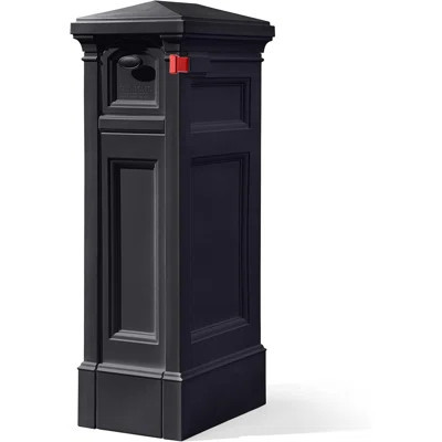Extra Large Outdoor Mailbox With Post Cover, Weather Resistant Plastic Mailbox With Extra Storage, Magnetic Secure Door & Included Flag, Easy To Insta | Wayfair North America