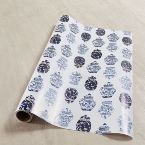 Ginger Jar Blue and White Gift Wrapping Paper | Ballard Designs, Inc.
