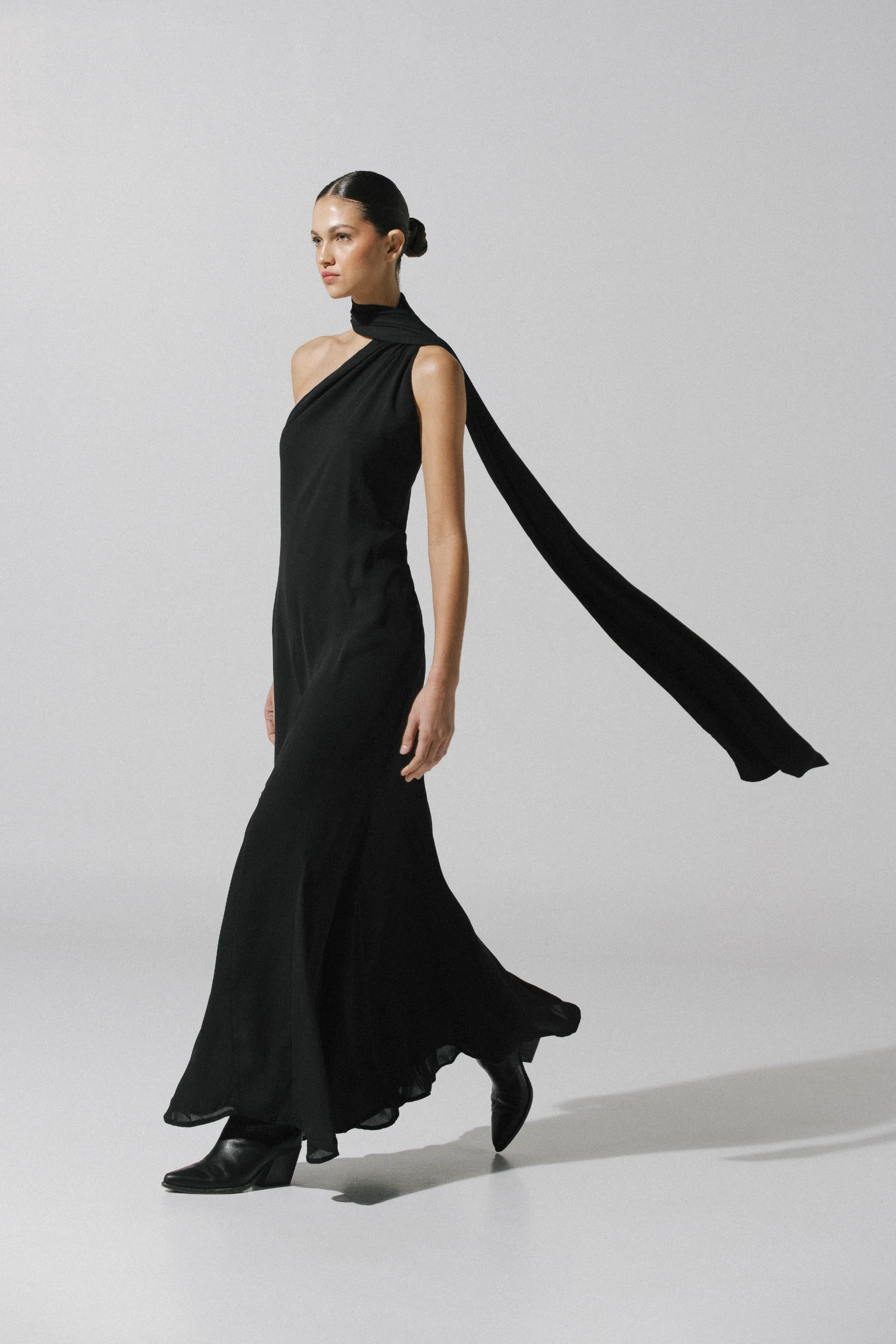 Ari Maxi Dress Black in Chiffon - Fall Winter 25 | BAOBAB INT