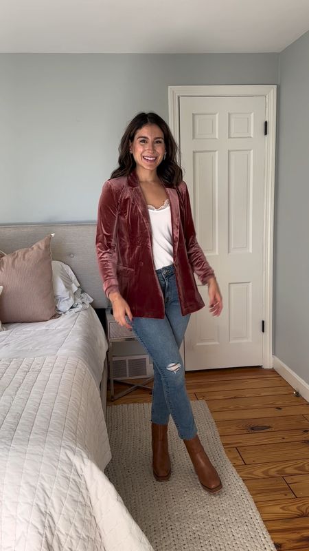 A casual holiday outfit idea. Adore this pink velvet blazer!  💗✨ @maurices 

#holidayoutfits #casualholidaystyle #casualstyle #winterfashion #winteraesthetic #momstyle #styleover30 

Winter fashion, velvet blazer, fashion style, casual look, outfit inspiration, casual outfit, outfit inspo, outfits for moms, style over 30, casual outfits, casual holiday outfit


#LTKfindsunder50 #LTKHoliday #LTKSeasonal