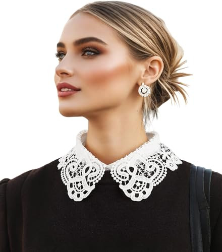 Fake Collar Detachable Dickey Collar Blouse Half Shirts Peter Pan Collar for Women & Girls | Amazon (US)