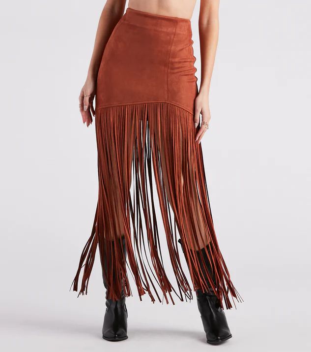 Wild At Heart Long Fringe Skirt | Windsor Stores