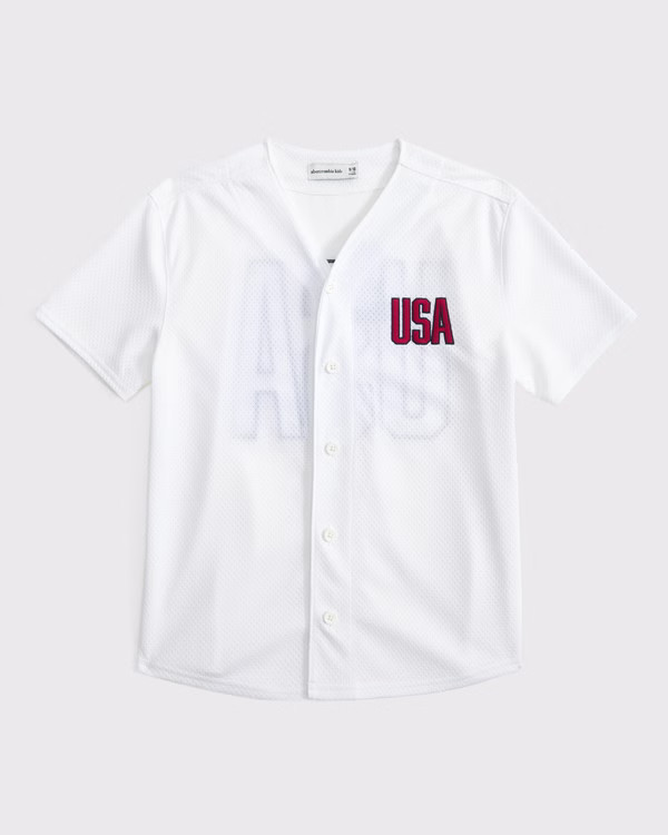 boys usa baseball jersey | boys tops | Abercrombie.com | Abercrombie & Fitch (US)