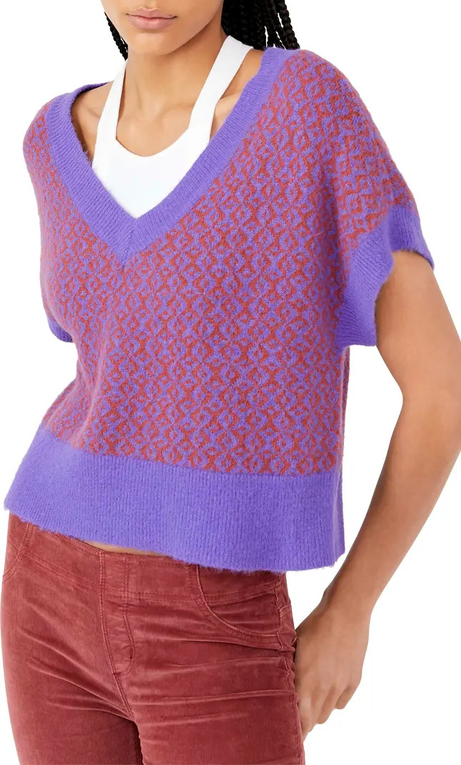 Free People Through the Motions Short Sleeve Sweater | Nordstrom | Nordstrom