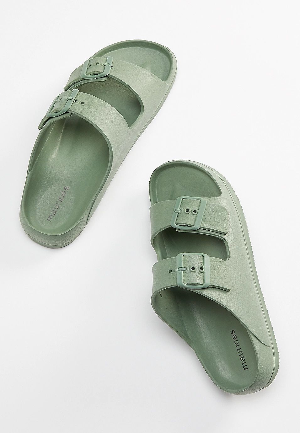 Casey Green Double Strap Slide Sandal | Maurices