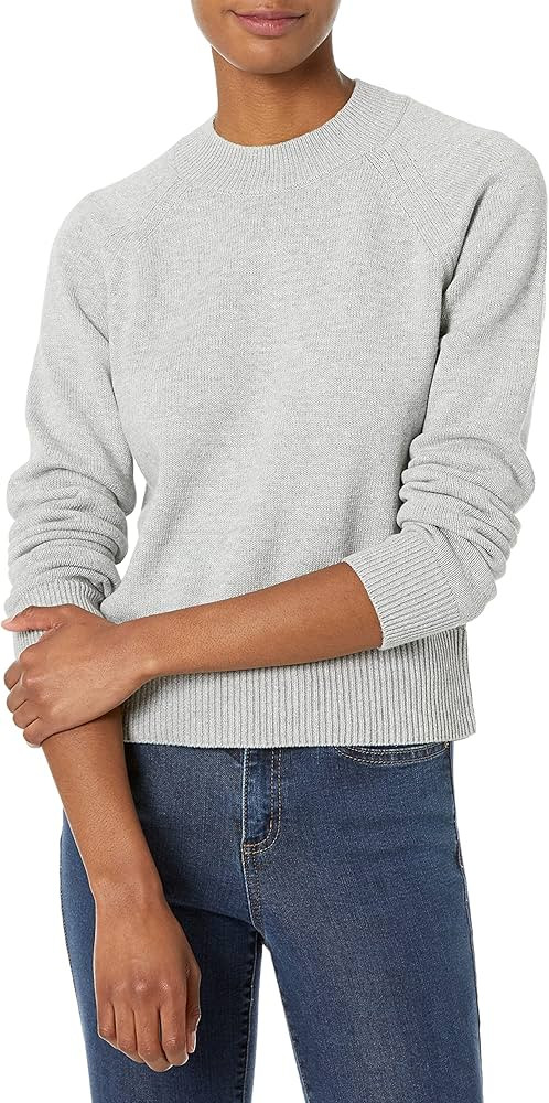 Daily Ritual Women's Cotton Mock Neck Sweater | Amazon (US)