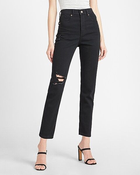 Super High Waisted Black Slim Jeans | Express