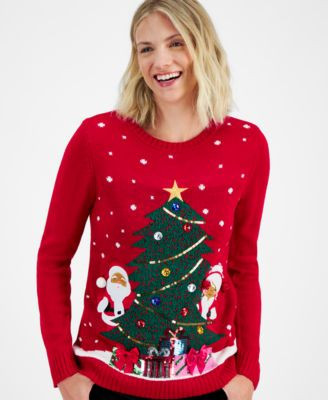 Holiday Lane Womens Mr. Mrs. Claus Crewneck Sweater Pxs 4x Created For Macys | Macy's