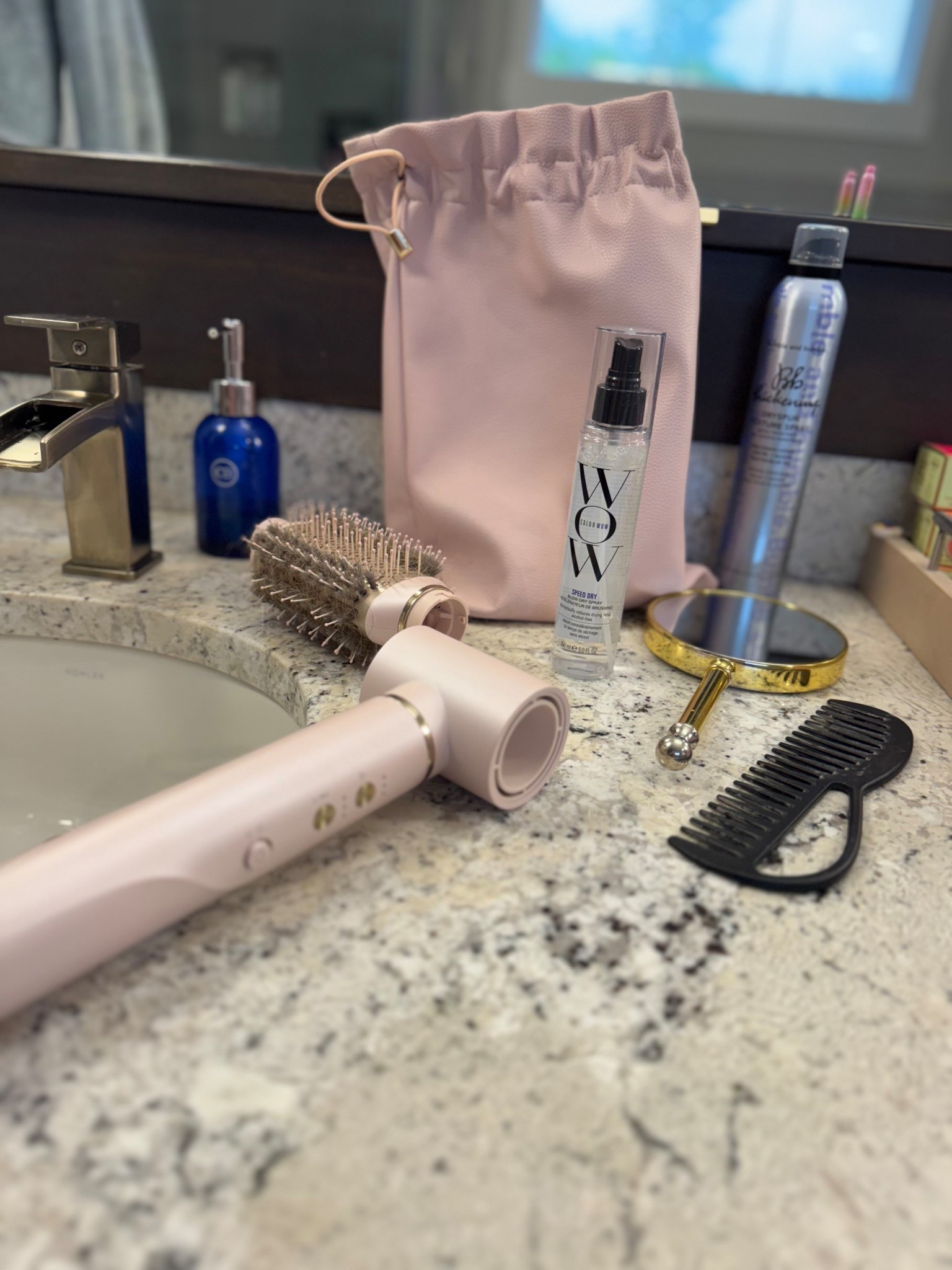 Hair care products for hair wash day 
T3 blow dryer and hairspray 