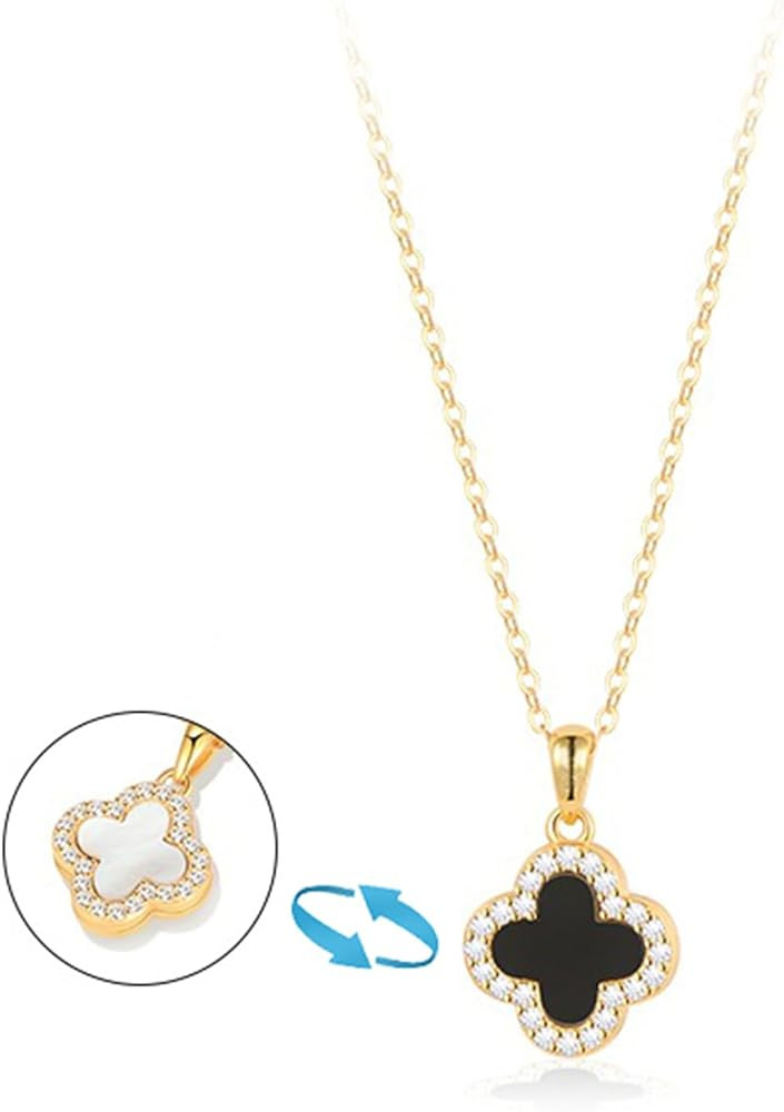 Four Leaf Clover Necklace For Women,14K Gold Plated Dainty Lucky Clover Pendent Necklace Trendy C... | Amazon (US)