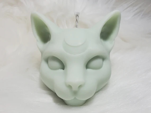 Crescent Moon Cat Shaped Candle: Custom scent and color, Soy wax. Gothic, alternative, witchcraft... | Etsy (US)